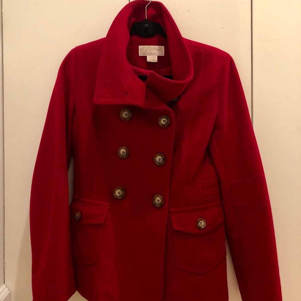 Michael Kors Red Pea Coat